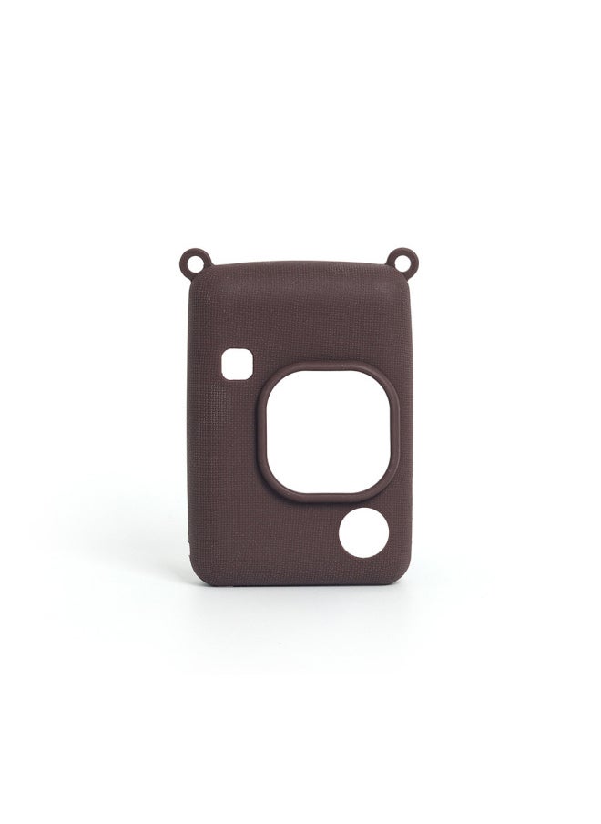 Generic Poly Instax Mini Liplay Protective Case Wear-resistant Soft Case Fit Camera Silicone-Color:Dark Brown  - Image 1