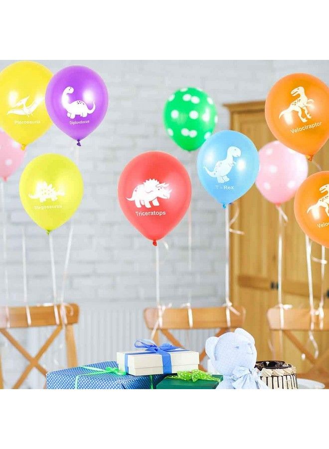 FEPITO 32 Pieces 12" Dinosaurs Balloons Dinosaur Latex Balloons For Dinosaur Party Decorations 8 Colors - Image 5