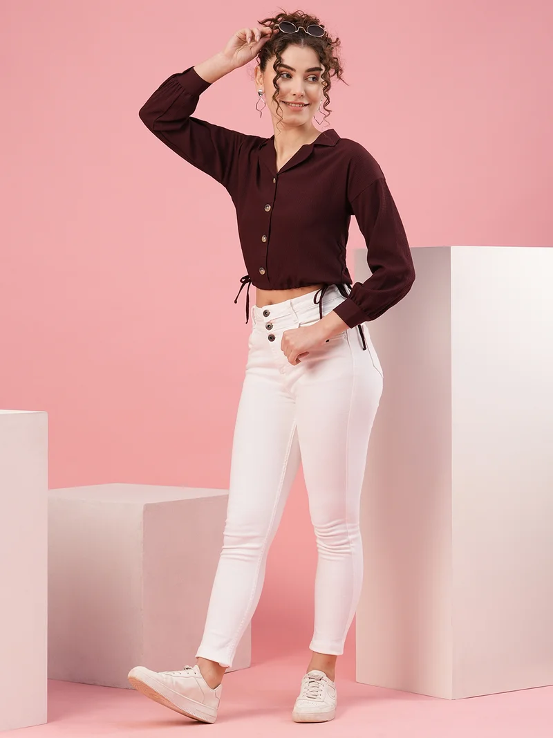 globus Globus Women Lapel Collar Shirt Style Top