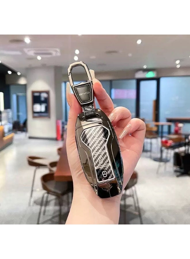 Zinc Alloy Car Key Cover Compatible with BYD Atto 3 / Han/Tang/Dolphin/Yuan/Seal - Soft TPU Car Key Fob Protector Case Car Key Case Remote Control Protective Case - Image 1