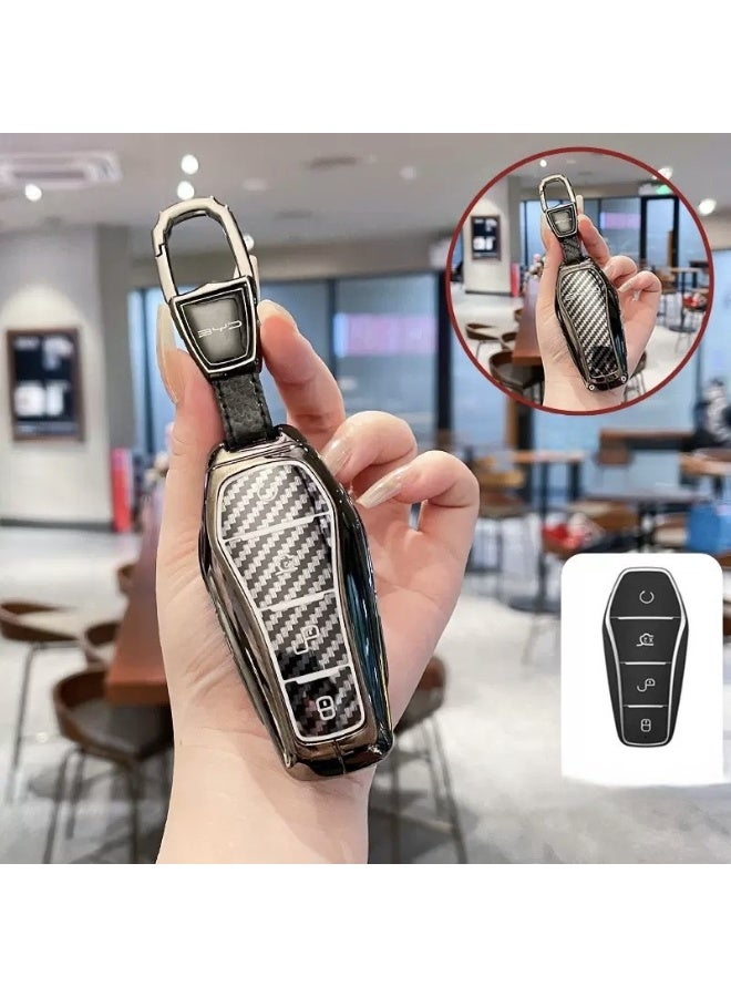 Zinc Alloy Car Key Cover Compatible with BYD Atto 3 / Han/Tang/Dolphin/Yuan/Seal - Soft TPU Car Key Fob Protector Case Car Key Case Remote Control Protective Case - Image 2