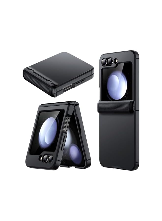 جي تيك حافظة JETech لهاتف Galaxy Z Flip 5 2023 مع حماية مفصلية، غطاء هاتف صلب واقٍ من البولي كربونات شديد التحمل، لمسة نهائية غير لامعة مضادة لبصمات الأصابع (أسود) - Image 1