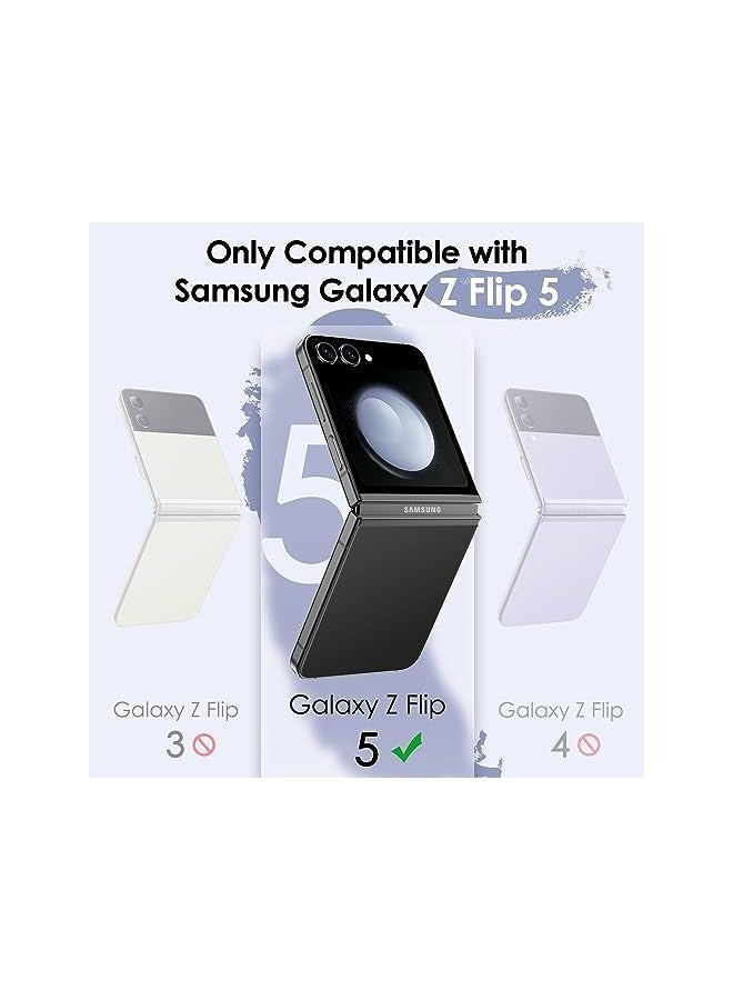 جي تيك حافظة JETech لهاتف Galaxy Z Flip 5 2023 مع حماية مفصلية، غطاء هاتف صلب واقٍ من البولي كربونات شديد التحمل، لمسة نهائية غير لامعة مضادة لبصمات الأصابع (أسود) - Image 2