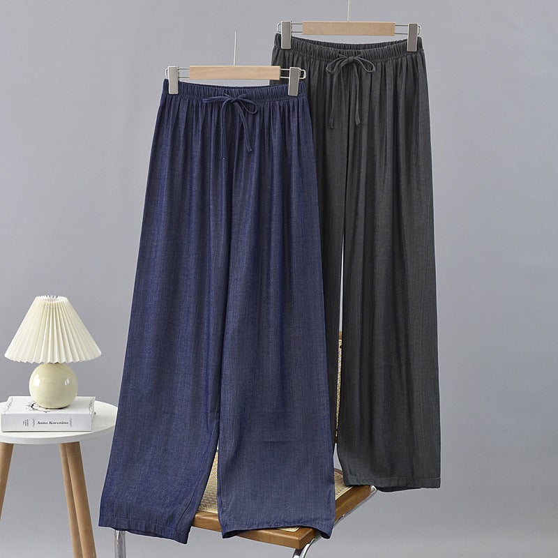 Large Size Pants Children'S Summer Thin Soft Jeans Fat Sister Mm200 Kg Elastic Waist Loose Casual Wide Leg Pants - Image 2