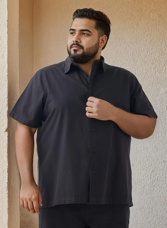 Splash FAV Plus Size Textured Regular Fit Shirt