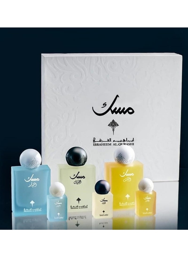 ابراهيم القرشي - مجموعة المسكمجموعة المسك مسك الليل مسك الشمس مسك القمر مسك الفجر 3 قطع مع 3 عينات مسك في طفم واحد - Image 1