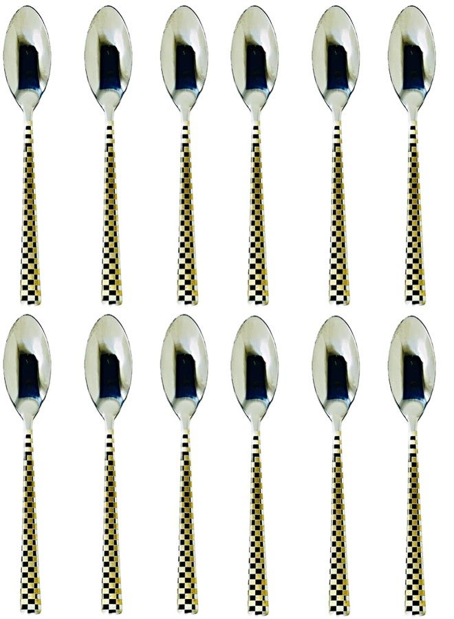 Artha Stainless Steel Spoons Set - 12 Pieces, Durable Laser Print for Everyday Use - Image 1