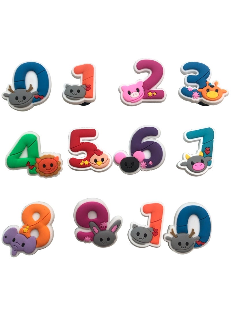 SYOSI 10 Pieces Digital Shoe Charm Crocodile Special PVC Shoe Shoe Buckle  - Image 2