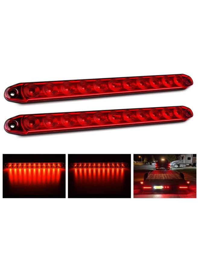 HOMESTAR 2 PCS 16Inch 11 LED Red Trailer Light Bar for Parking Stop Turn Signals Tail Brake DOT Compliant IP65 Waterproof Truck ID Marker - Image 1