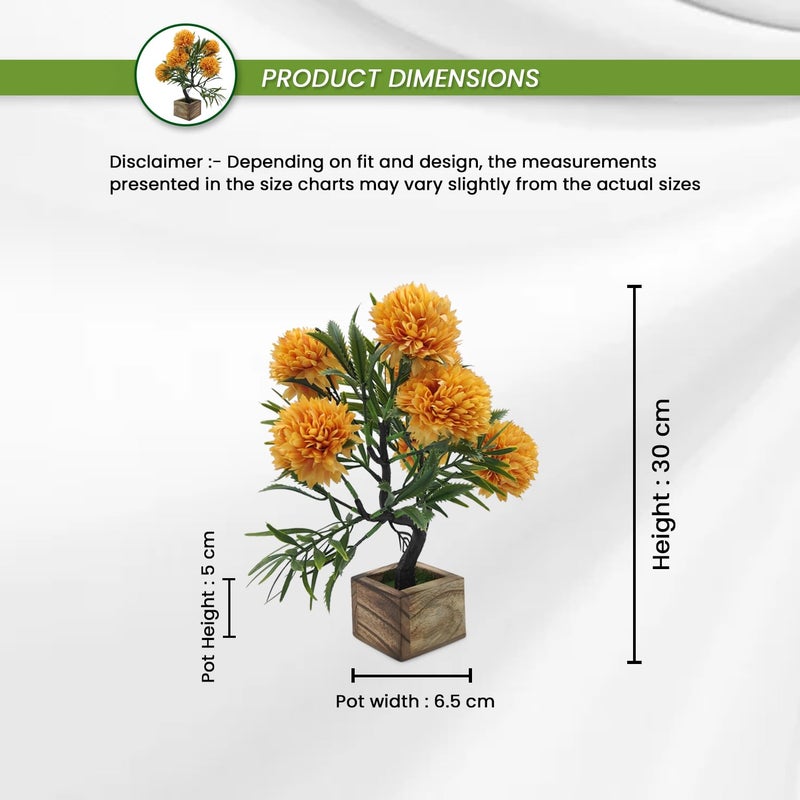 DecoreBugs Artificial Flower Tree Bonsai with Wooden Pot for Indoor Home Office Décor - Image 4