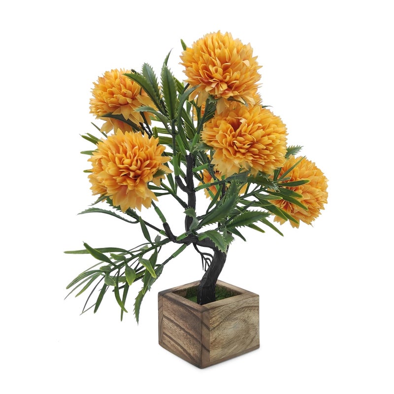 DecoreBugs Artificial Flower Tree Bonsai with Wooden Pot for Indoor Home Office Décor - Image 1