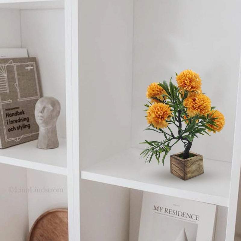 DecoreBugs Artificial Flower Tree Bonsai with Wooden Pot for Indoor Home Office Décor - Image 2