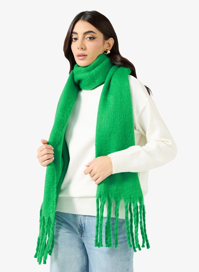 ELLA Soft Fluffy Tassel Scarf - Image 1
