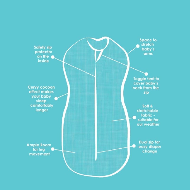 MammaChamp Infant Swaddle Pod Sleeping Sack Blanket Wrap Transition Bag POD with Zipper for Baby Dark Blue Pack of 1 - Image 5