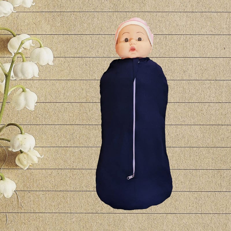 MammaChamp Infant Swaddle Pod Sleeping Sack Blanket Wrap Transition Bag POD with Zipper for Baby Dark Blue Pack of 1 - Image 4