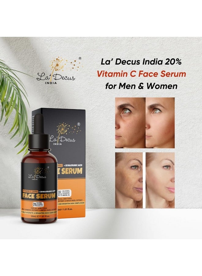 La' Decus India Vitamin C face serum 20% - Men and Women - With Hyaluronic Acid-30ml - Image 2