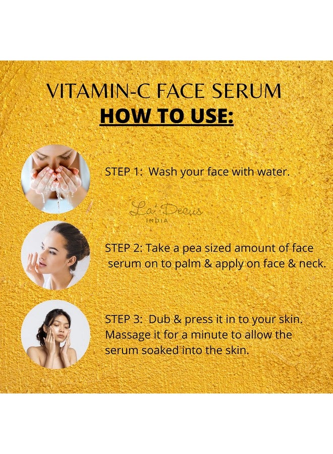 La' Decus India Vitamin C face serum 20% - Men and Women - With Hyaluronic Acid-30ml - Image 4