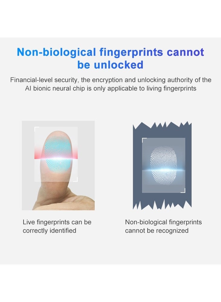 T21FB Micro USB Charging Zinc Alloy Smart Fingerprint + Bluetooth Single Open Drawer Lock File Cabinet Lock - Image 5