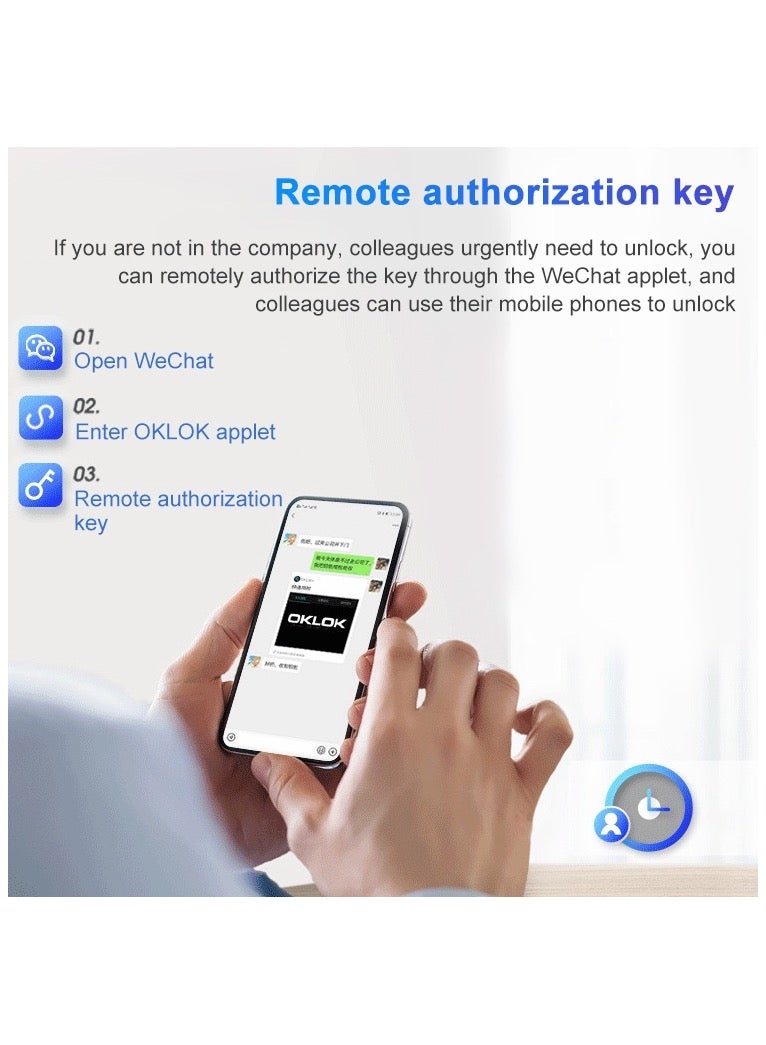 T21FB Micro USB Charging Zinc Alloy Smart Fingerprint + Bluetooth Single Open Drawer Lock File Cabinet Lock - Image 4