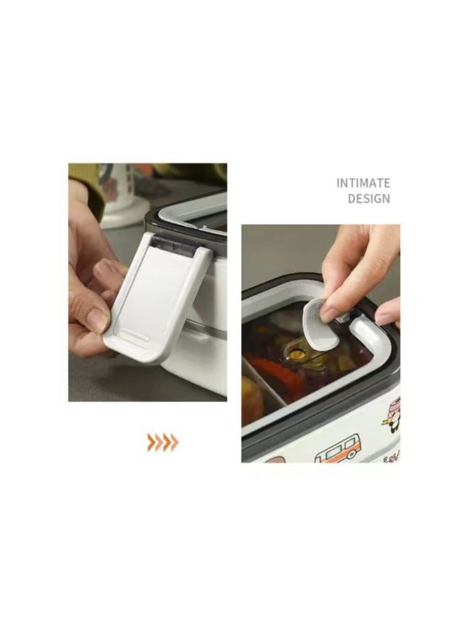 TDAO 2- Layer Leakproof Bento Box, Free BPA, Large Lunch Box with Compartments and Cutlery Set-Food Picks for Lunch Box Containers for Adults-Microwave Food SafeBento Boxes White - Image 5