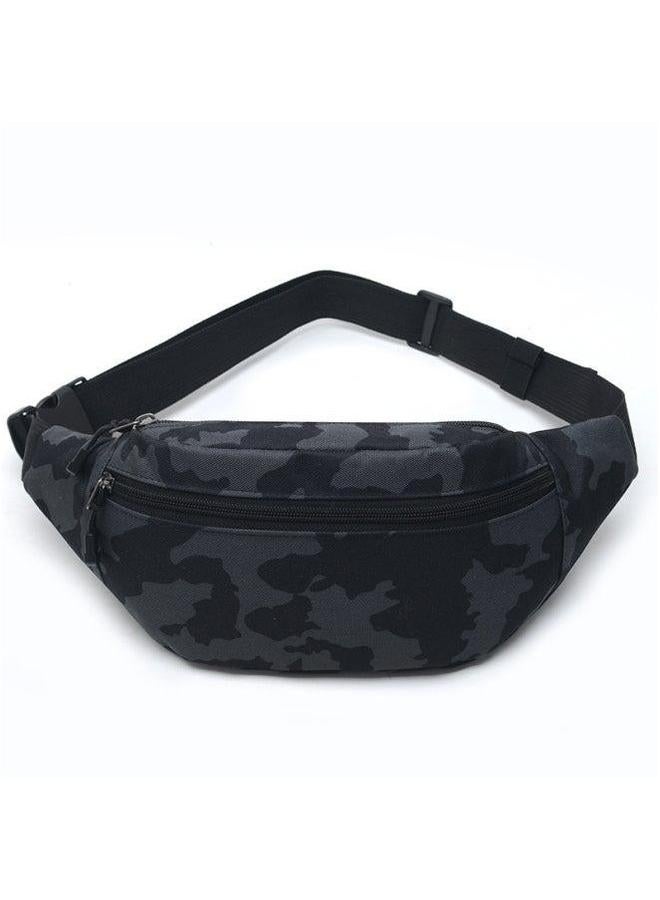 Generic OxFord Cloth Waterproof Outdoor Multi-Layer Sportswear Mobile Phone Waist Bag Men's Work Durable Crossbody Mountaineering Bag-Color:Black Camouflage  - Image 1