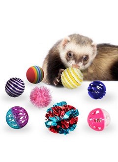 SunGrow SunGrow Mix Balls for Ferrets, Multi-Sensory Fun Activity Set, Mind and Body Exercise, Teeth Care, Pet Enrichment, Assorted Foam, Jingle, Crinkle, Sisal, Coil, Pompom Balls, 30 Pcs  - Image 2