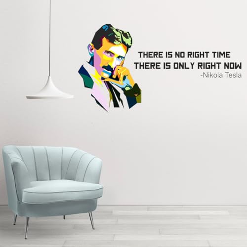 StickMe 'Nikola Tesla - Office - Motivational - Inspirational - Quotes - Creative - Colorful Wall Sticker' -SM780 (Multi Colour, Vinyl - 55cm X 100 cm) - Image 1