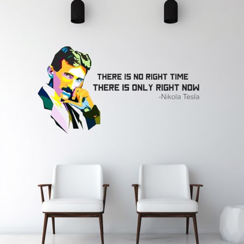 StickMe 'Nikola Tesla - Office - Motivational - Inspirational - Quotes - Creative - Colorful Wall Sticker' -SM780 (Multi Colour, Vinyl - 55cm X 100 cm) - Image 3