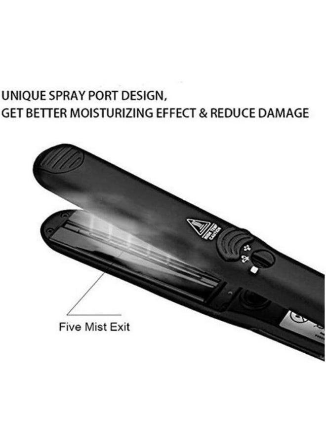 مكواة شعر بخارية احترافية سيراميك لتصفيف الشعر، مصفف صالون الشعر، بخار أيون 3 في 1 مكواة ومجعد ومقلوب - Image 4