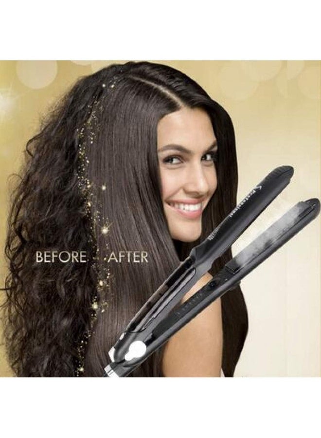 مكواة شعر بخارية احترافية سيراميك لتصفيف الشعر، مصفف صالون الشعر، بخار أيون 3 في 1 مكواة ومجعد ومقلوب - Image 2