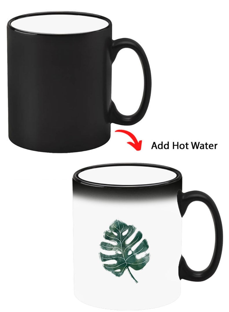 Theodor Color Changing Heat Sensitive Ceramic Mug, Image Revealed When HOT Liquid is Added! Monstera Leave - Image 1