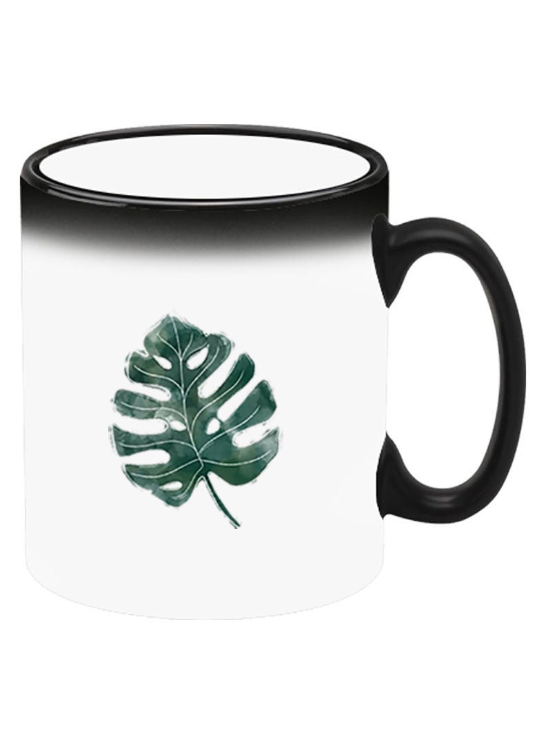 Theodor Color Changing Heat Sensitive Ceramic Mug, Image Revealed When HOT Liquid is Added! Monstera Leave - Image 2