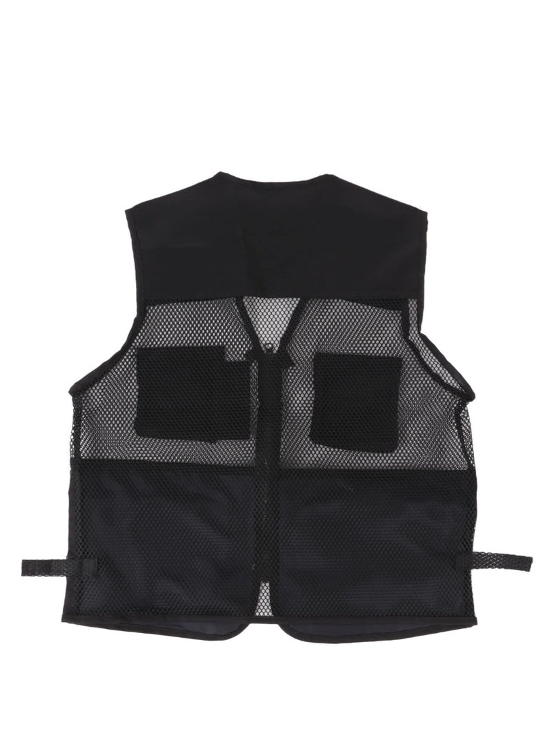 Excefore سترة صيد شبكية، سترة صيفية متينة قابلة للتنفس متعددة الجيوب للرجال، سترة للتصوير الفوتوغرافي والسفر والمشي لمسافات طويلة للعمل في الهواء الطلق ورحلات السفاري وصيد الأسماك والسفر، للبالغين والشباب، مقاس XL - Image 4