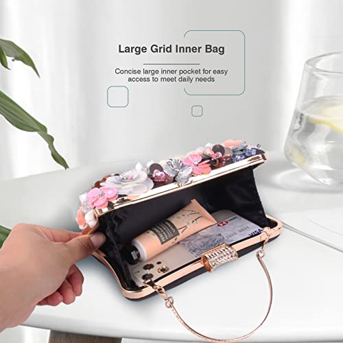 Lanpet Women Clutches Flower Evening Handbag Chain Strap Shoulder Bag - Image 4