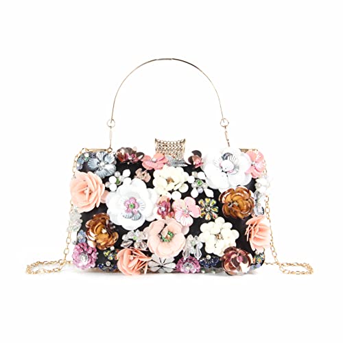 Lanpet Women Clutches Flower Evening Handbag Chain Strap Shoulder Bag - Image 1