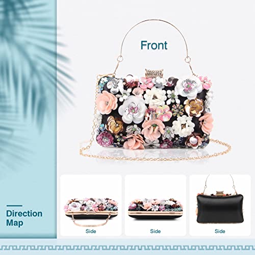Lanpet Women Clutches Flower Evening Handbag Chain Strap Shoulder Bag - Image 2