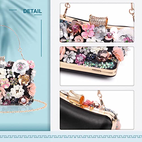 Lanpet Women Clutches Flower Evening Handbag Chain Strap Shoulder Bag - Image 5