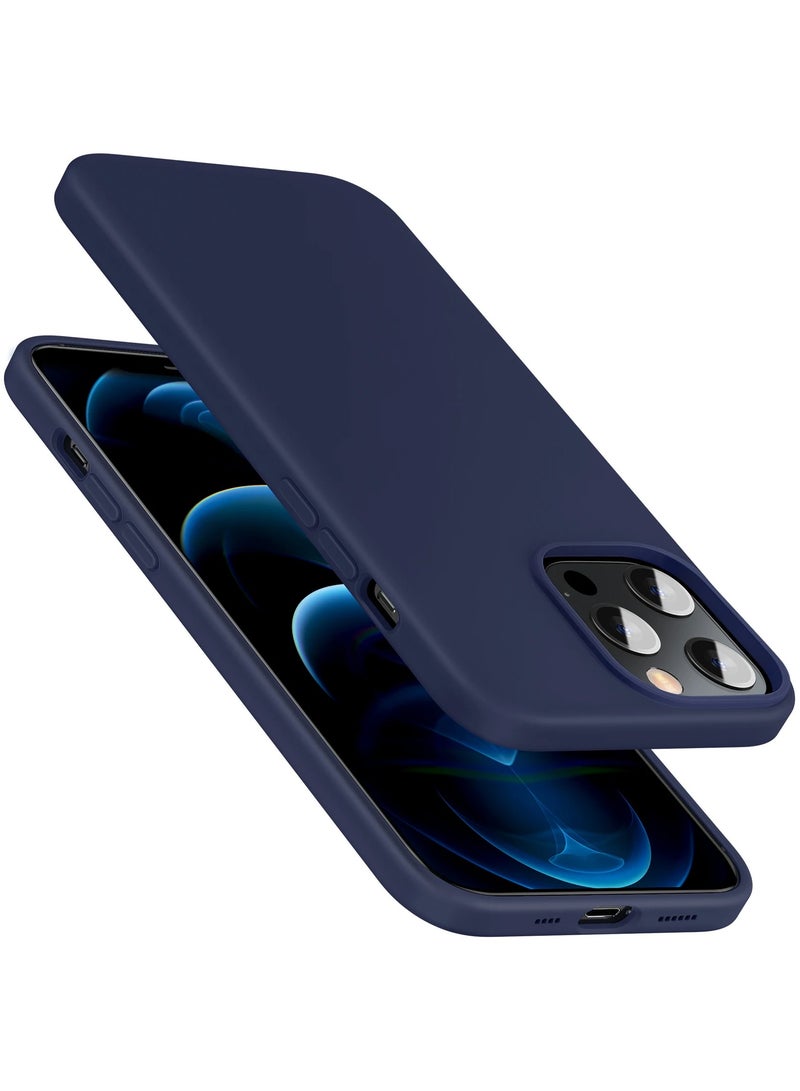 هيكسابيكس غطاء حماية من السيليكون السائل لهاتف آيفون 12 برو ماكس مقاس 6.7 بوصة باللون الأزرق - Image 2