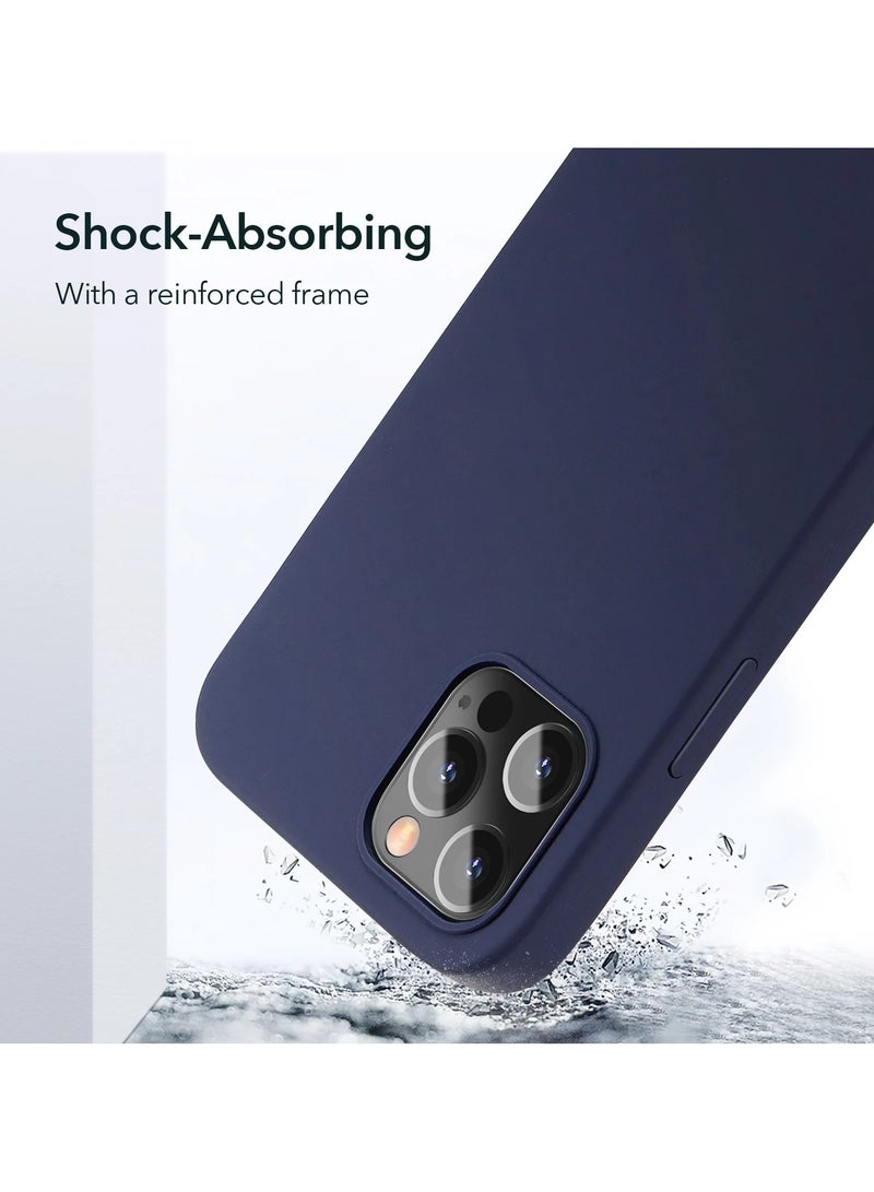 هيكسابيكس غطاء حماية من السيليكون السائل لهاتف آيفون 12 برو ماكس مقاس 6.7 بوصة باللون الأزرق - Image 3