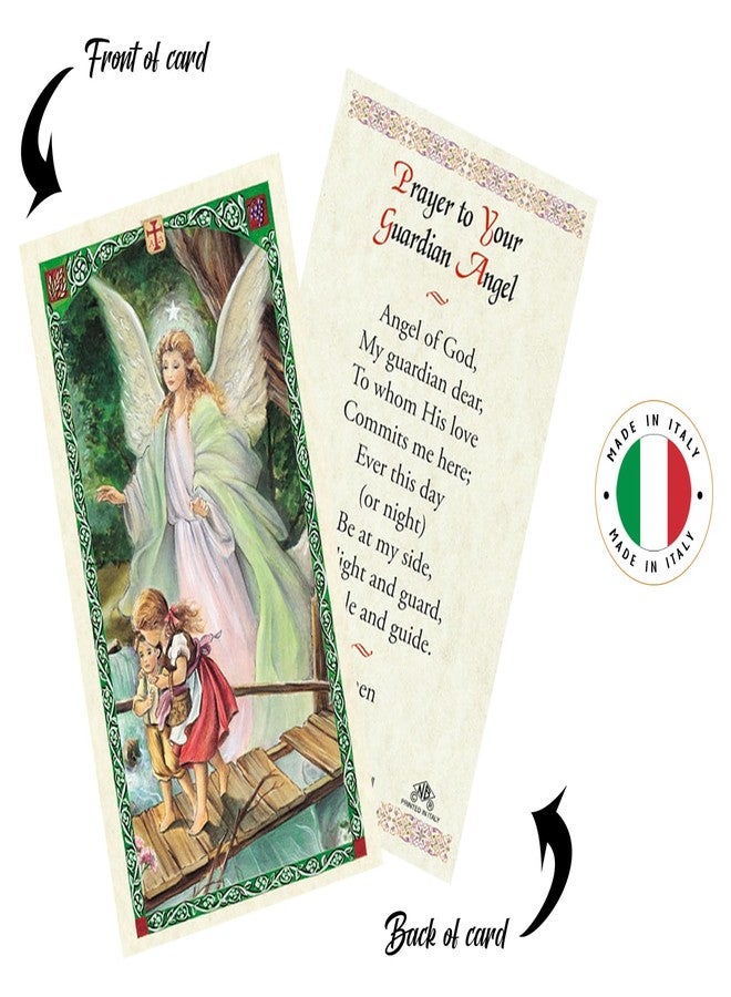 Trendzeen Guardian Angel Statue with Children On Bridge - Guardian Angel Prayer Card, The Lord's Prayer - 5 Inch Guardian Angel with Children Figurine with Wooden Base - Angel De La Guarda Estatua - 3 Items - Image 5
