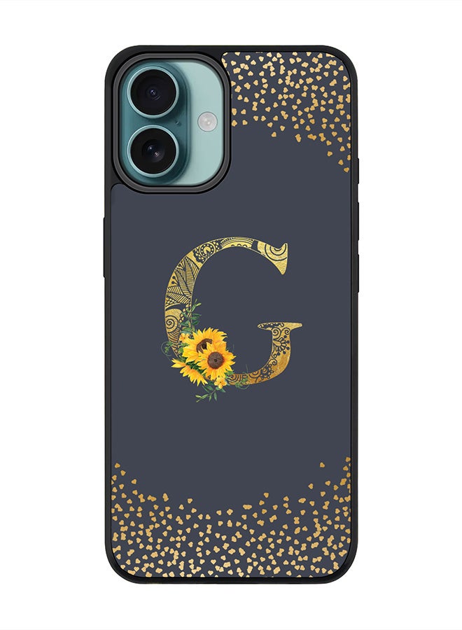 Stylizedd For iPhone 16 Plus Case [Compatible with MagSafe] Slim Magnetic cover Phone Case iPhone 16 Plus -Custom Floral Monogram - G (Grey ) - Image 1