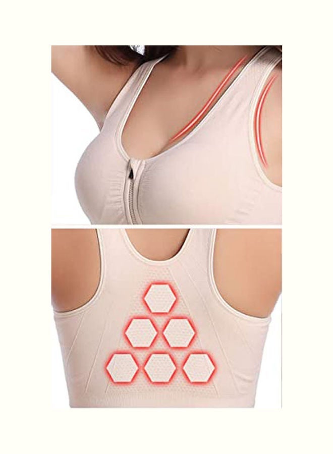 Captaintech Stylish Sports Bra Beige - Image 4