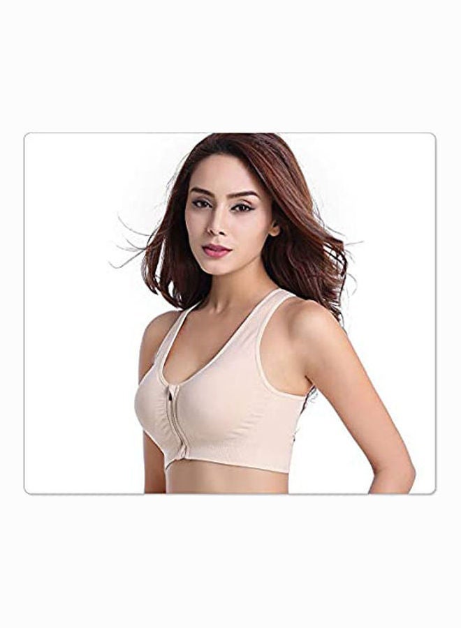 Captaintech Stylish Sports Bra Beige - Image 3