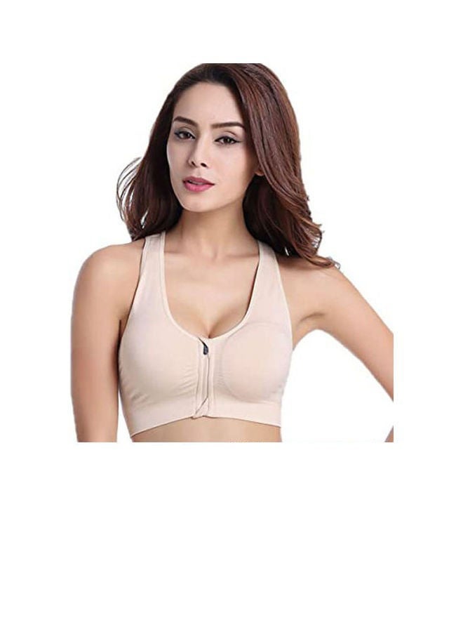 Captaintech Stylish Sports Bra Beige - Image 1