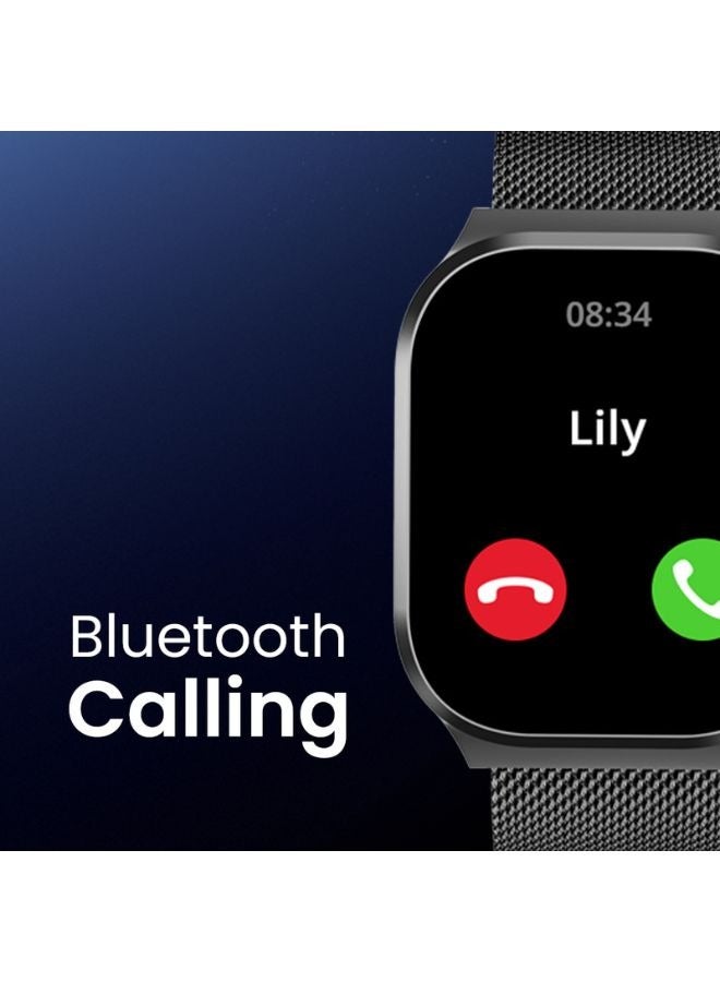 TELUX FLEXFIT Smart Calling Watch with 2.13” AMOLED Display, 4GB Memory, 3D Curved Screen, Bluetooth Calling, Health Monitoring, AI Voice Assistant, 7-Day Battery, Android & iOS App