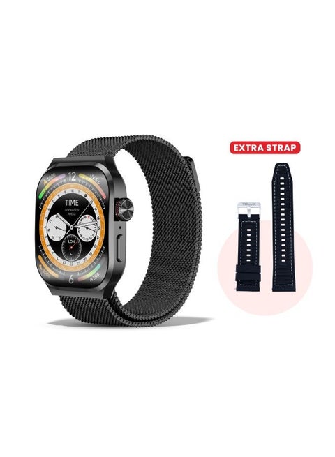 TELUX FLEXFIT Smart Calling Watch with 2.13” AMOLED Display, 4GB Memory, 3D Curved Screen, Bluetooth Calling, Health Monitoring, AI Voice Assistant, 7-Day Battery, Android & iOS App
