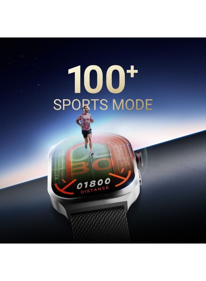 TELUX FLEXFIT Smart Calling Watch with 2.13” AMOLED Display, 4GB Memory, 3D Curved Screen, Bluetooth Calling, Health Monitoring, AI Voice Assistant, 7-Day Battery, Android & iOS App