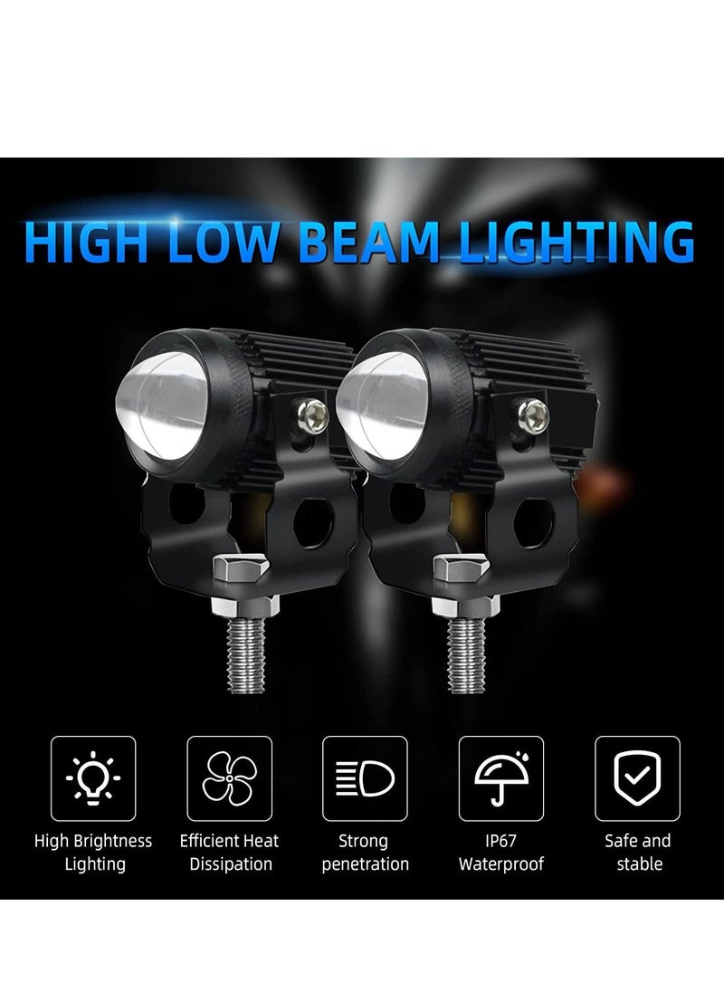 واي آند دي Motorcycle Driving Light LED High Low Beam Yellow White Fog 3 Modes Adjustable Bracket IP67 Waterproof 60W 3575SMD DC 9-30V Work Lamp Compatible with Tractor Truck Car SUV 2Pcs Black  - Image 5