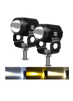 Y&D Motorcycle Driving Light LED High Low Beam Yellow White Fog 3 Modes Adjustable Bracket IP67 Waterproof 60W 3575SMD DC 9-30V Work Lamp Compatible with Tractor Truck Car SUV 2Pcs Black  - Image 1