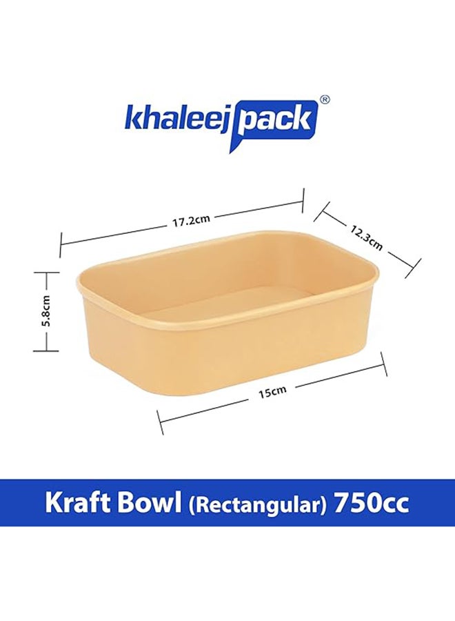 Khaleej Pack Kraft Salad Bowl with Lid [750ml - 26oz, Pack of 10], Disposable Bowls with Lids,100% Eco-friendly, Biodegradable, Microwave Safe, Heavy Duty, Takeaway Container for Party, Dessert - Image 2
